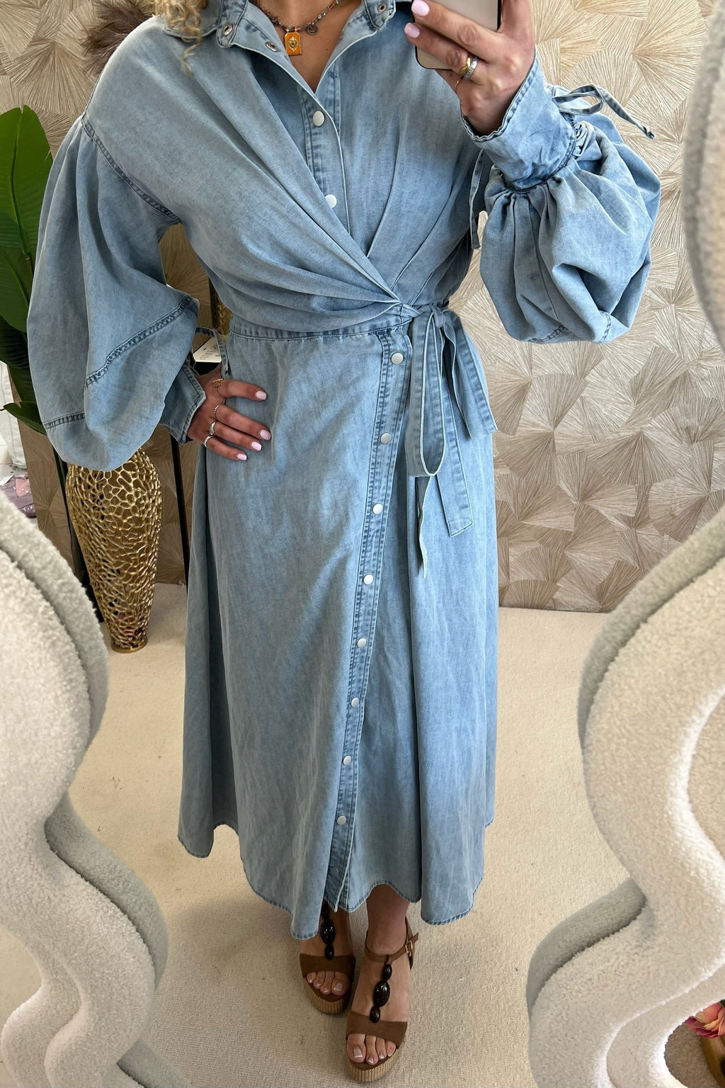 Denim Wrap Dress