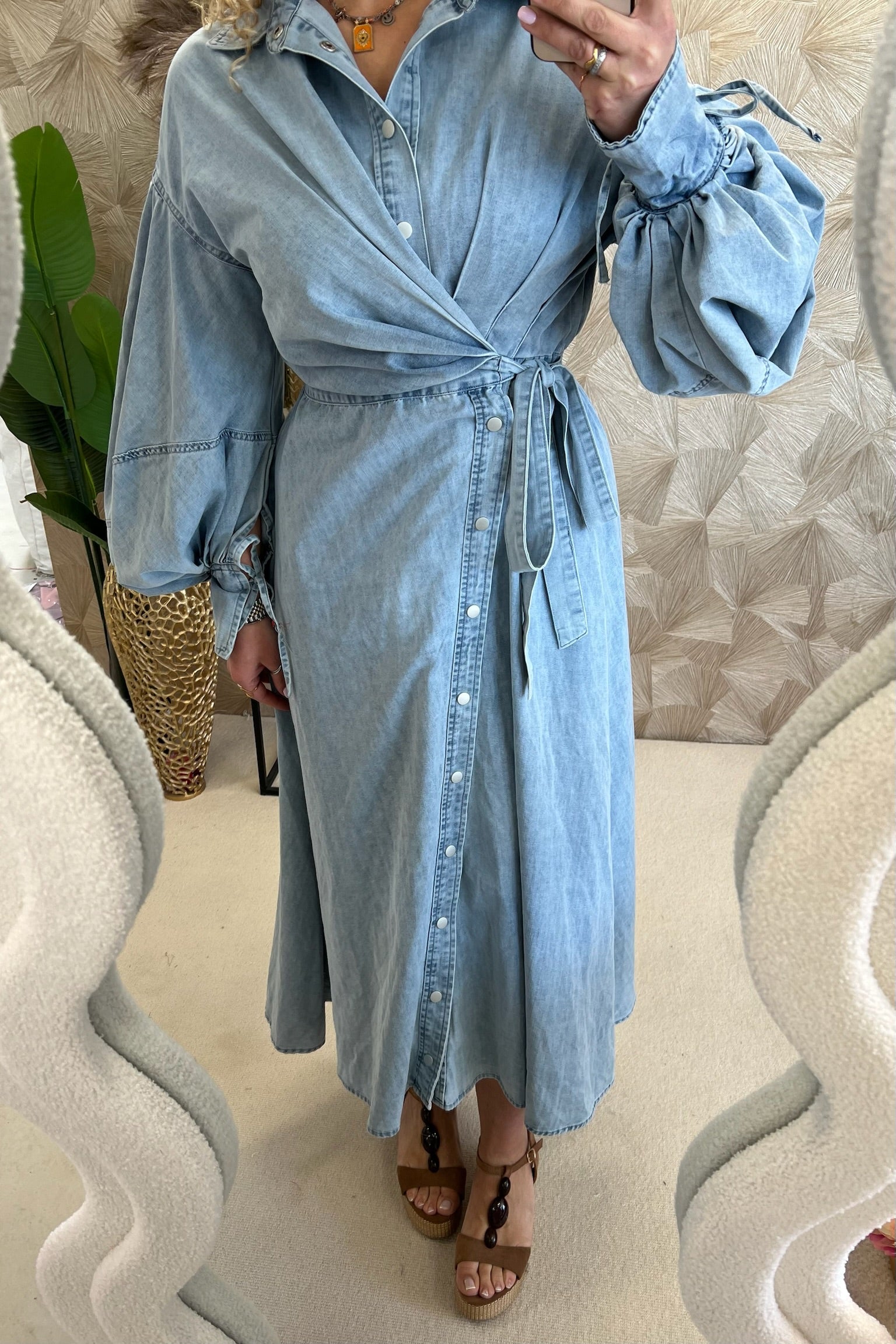 Denim Wrap Dress