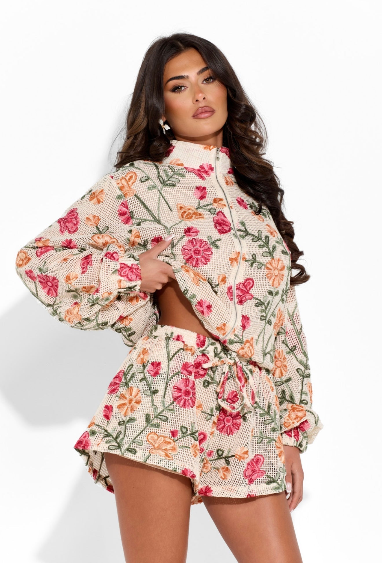 ROME FLORAL CROCHET JACKET