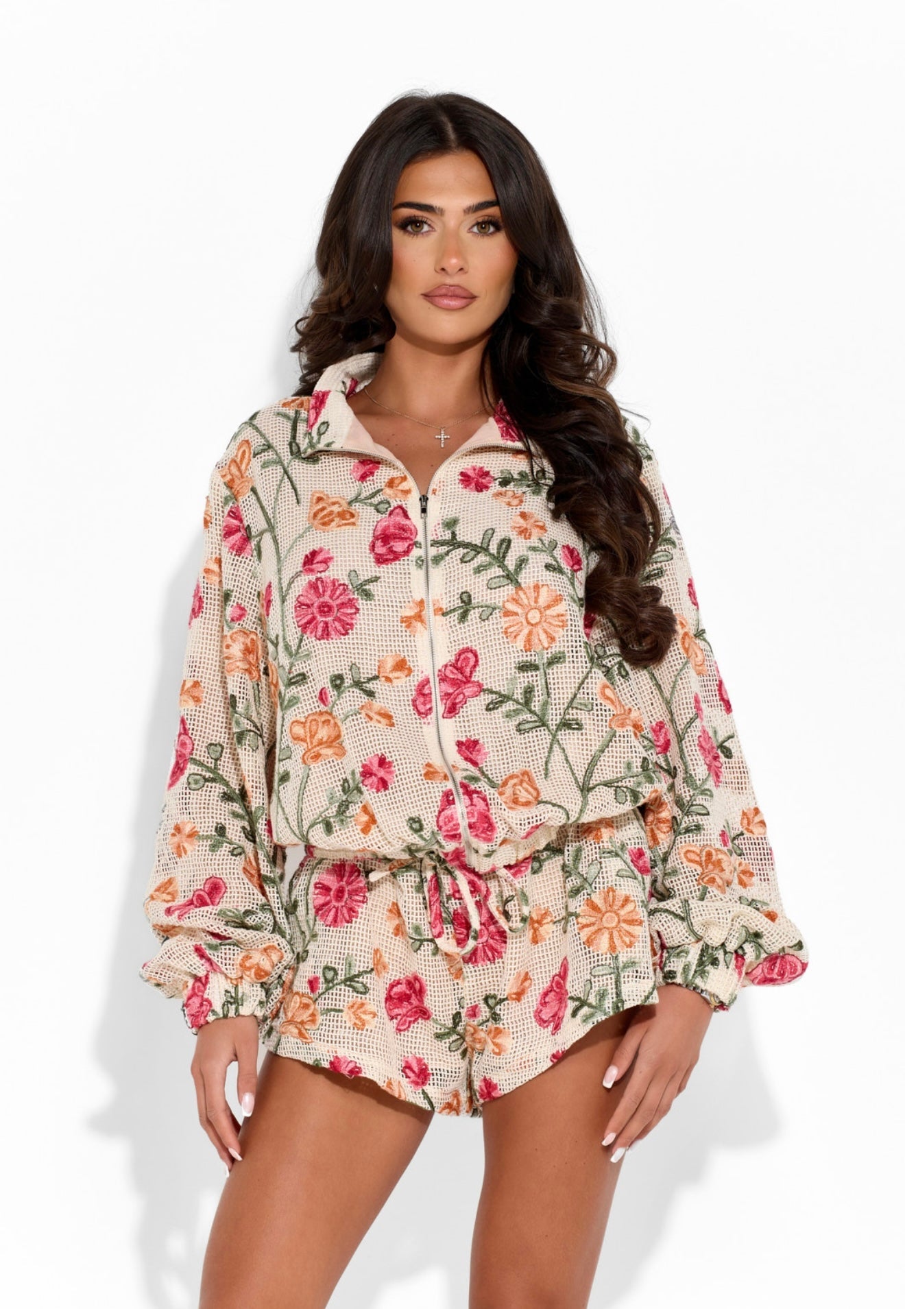 ROME FLORAL CROCHET JACKET