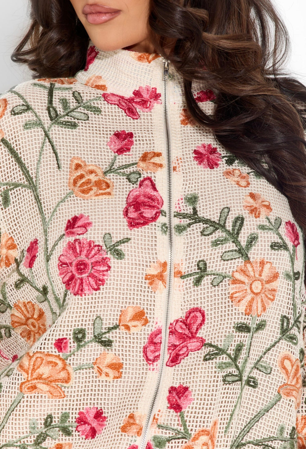 ROME FLORAL CROCHET JACKET