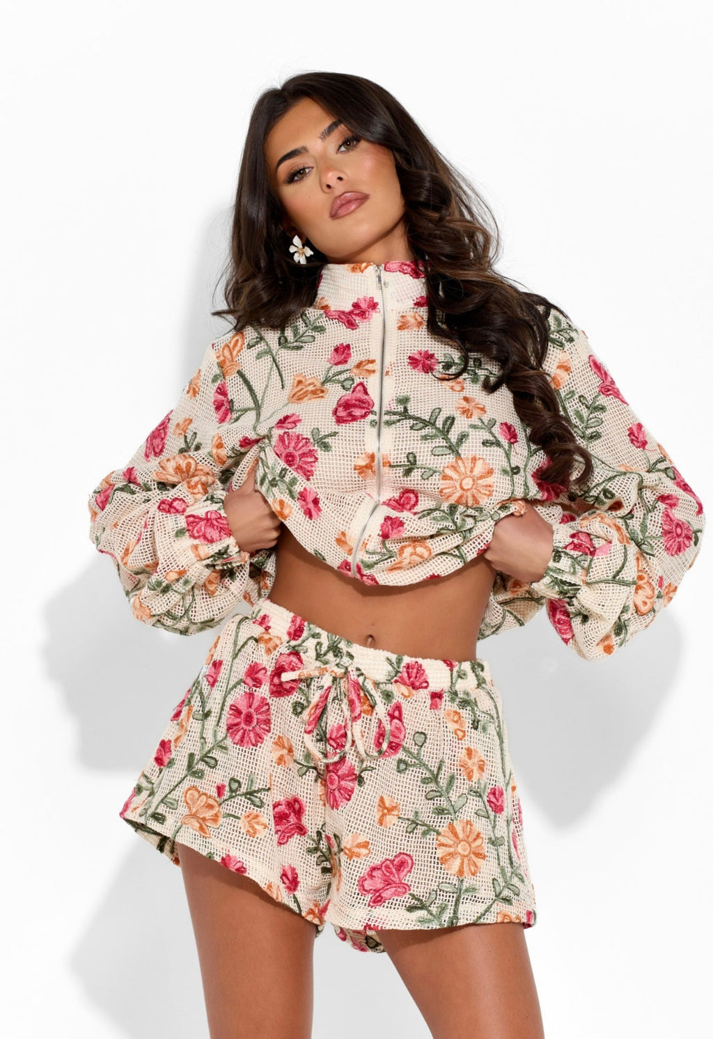 ROME FLORAL CROCHET JACKET